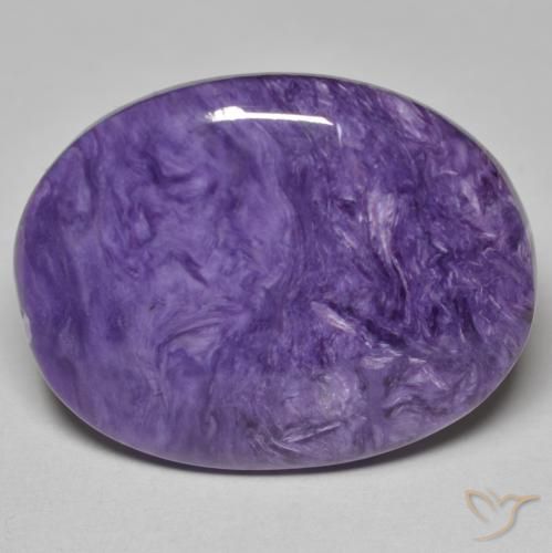27.75ct طبيعي بنفسجى غامق شارويت, بيضوي, غير شفاف