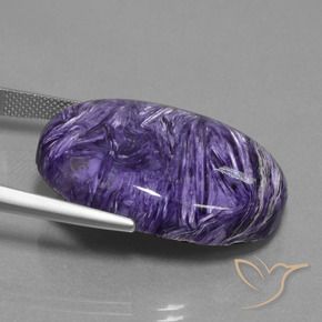 شارويت بنفسجى غامق طبيعي، بيضوي، 38.12 قيراط، غير شفاف
