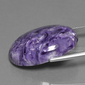 شارويت البنفسجي طبيعي، قصة بيضاوى، 24.07 قيراط، غير شفاف