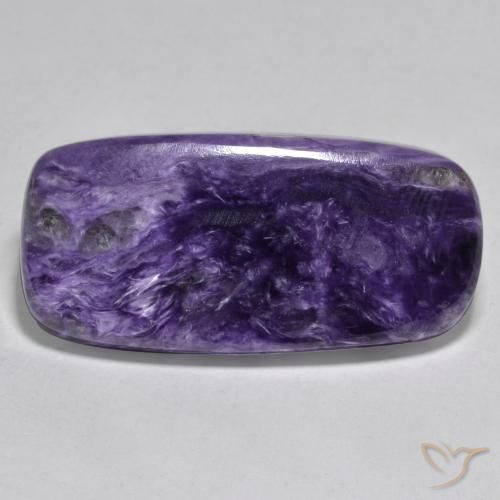 37.13ct طبيعي بنفسجى داكن-متوسط شارويت, وسادة, غير شفاف