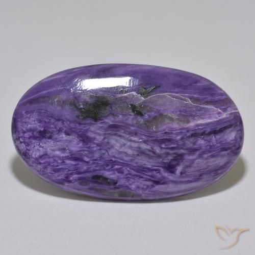 56.50ct طبيعي بنفسجى متوسط شارويت, بيضوي, غير شفاف
