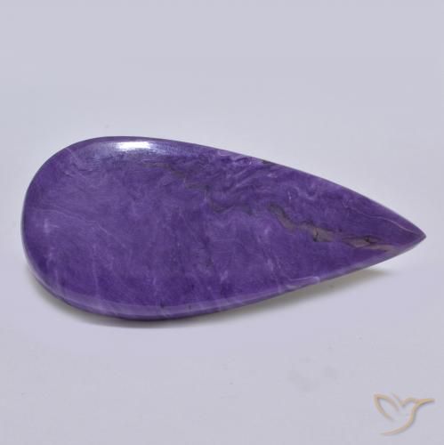 64.39ct طبيعي بنفسجى غامق شارويت, شكل الكمثرى, غير شفاف