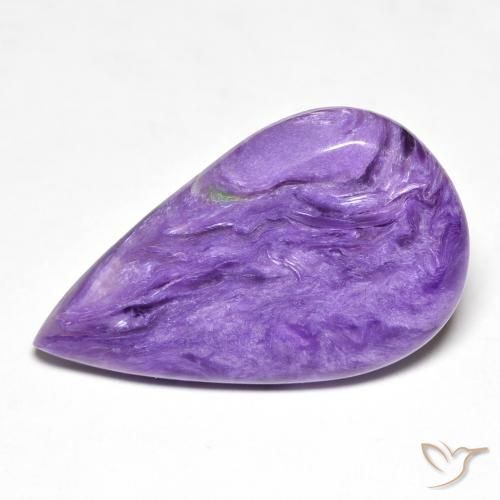 11.71ct طبيعي Medium Dark-Violet شارويت, شكل الكمثرى, غير شفاف