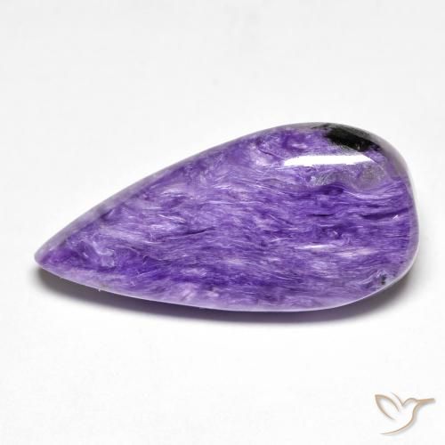 12.77ct طبيعي بنفسجى داكن شارويت, شكل الكمثرى, غير شفاف