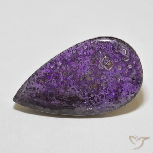 29.01ct طبيعي بنفسجى أرجوانى مخملى شارويت, شكل الكمثرى, غير شفاف