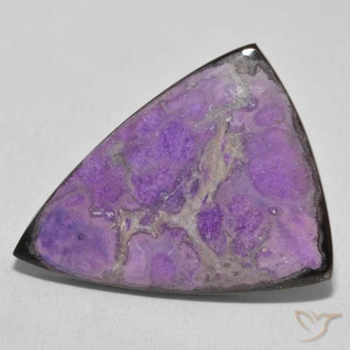14.82ct طبيعي بنفسجى غامق شارويت, مثلثى, غير شفاف