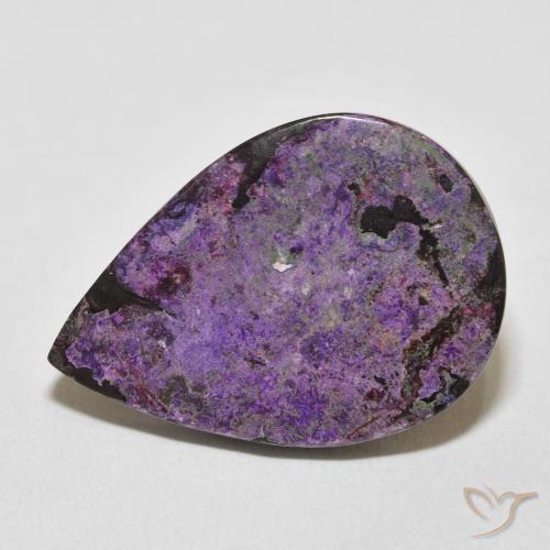 19.23ct طبيعي بنفسجى أرجوانى مخملى شارويت, شكل الكمثرى, غير شفاف