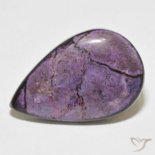27.14ct طبيعي بنفسجى أرجوانى مخملى شارويت, شكل الكمثرى, غير شفاف