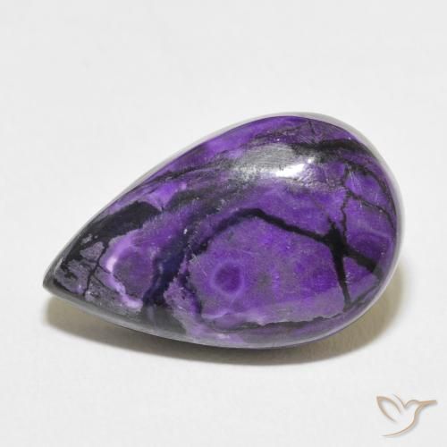 13.29ct طبيعي بنفسجى داكن شارويت, شكل الكمثرى, غير شفاف