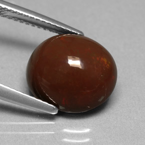 شوكولاتة أوبال متعدد الألوان طبيعي، قصة بيضاوى، 5.05 قيراط، غير شفاف