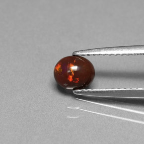 شوكولاتة أوبال متعدد الألوان طبيعي، قصة بيضاوى، 0.43 قيراط، غير شفاف