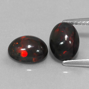 أحجار شوكولاتة أوبال متعدد الألوان طبيعية، قصة بيضاوى، نصف شفاف، وزنها  قيراط