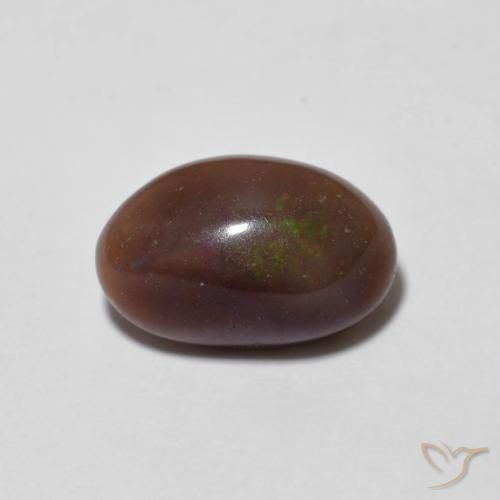 1.25ct طبيعي متعدد الألوان شوكولاتة أوبال, بيضوي, نصف شفاف