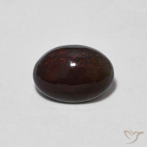 0.42ct طبيعي متعدد الألوان شوكولاتة أوبال, بيضوي, نصف شفاف