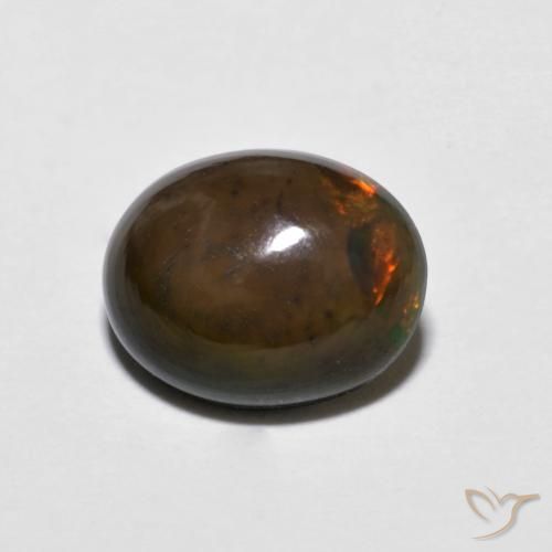 1.15ct طبيعي متعدد الألوان شوكولاتة أوبال, بيضوي, غير شفاف