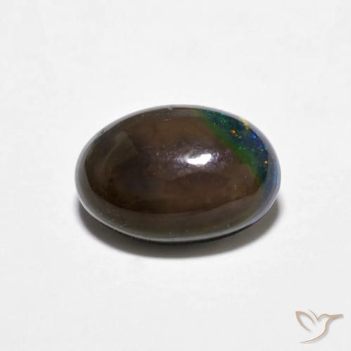 0.80ct طبيعي متعدد الألوان شوكولاتة أوبال, بيضوي, غير شفاف