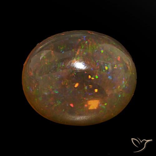 8.01ct متعدد الألوان شوكولاتة أوبال, بيضوي, شفاف
