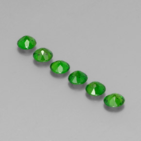 ديوبسيد الكروم طبيعي بلون أخضر، وزن ‎‎ قيراط، شكل دائري، مقاس ‎4.07‎ مم