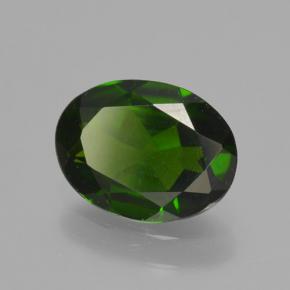 ديوبسيد الكروم طبيعي بلون أخضر، وزن ‎1.12‎ قيراط، شكل بيضاوى، مقاس ‎8x6‎ مم