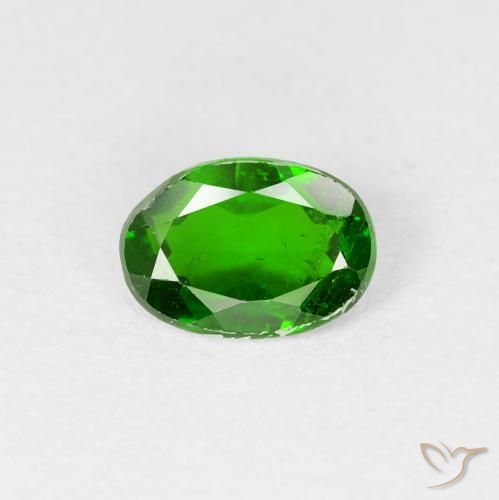 0.78ct طبيعي أخضر كثيف كروم ديوبسيد, بيضوي, VS-SI
