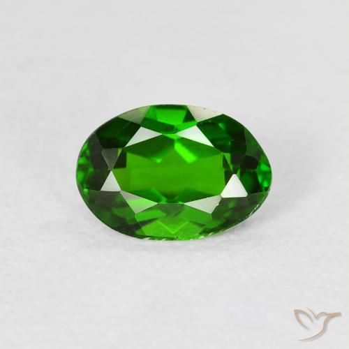 0.86ct طبيعي أخضر كثيف ديوبسيد كروم, بيضوي, VVS-VS