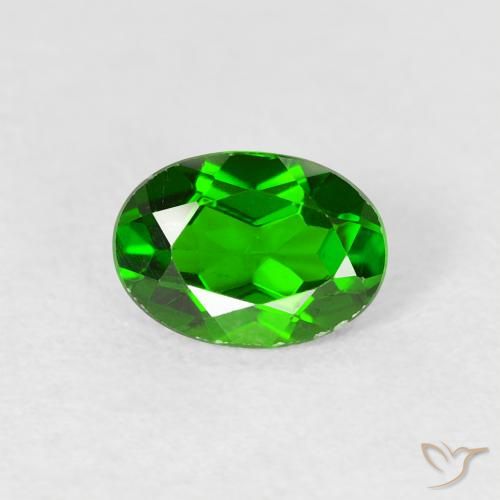 0.82ct طبيعي أخضر الغابة لامع كروم ديوبسيد, بيضوي, VS-SI