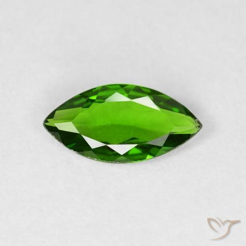 0.85ct طبيعي أخضر الغابة لامع كروم ديوبسيد, ماركيز, VVS-VS