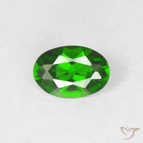 0.47ct طبيعي أخضر الغابة لامع ديوبسيد كروم, بيضوي, VVS-VS
