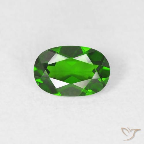 0.54ct طبيعي أخضر الغابة لامع ديوبسيد كروم, بيضوي, VVS-VS
