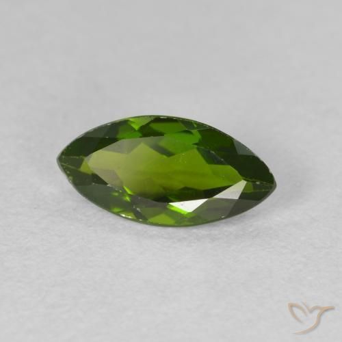 كروم ديوبسيد Medium Dark-Green طبيعي، ماركيز، 1.08 قيراط، قليلا جدا