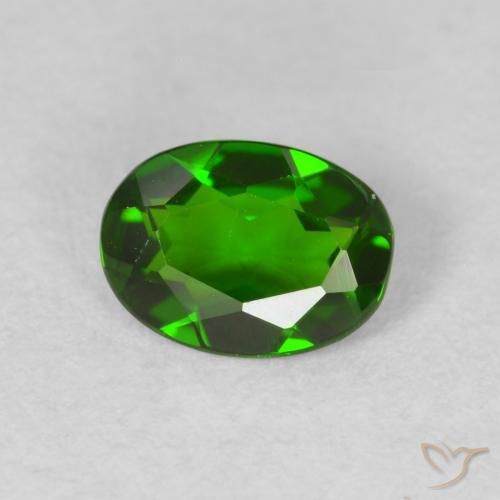 ديوبسيد كروم Medium Dark-Green طبيعي، بيضوي، 0.63 قيراط، VVS-VS