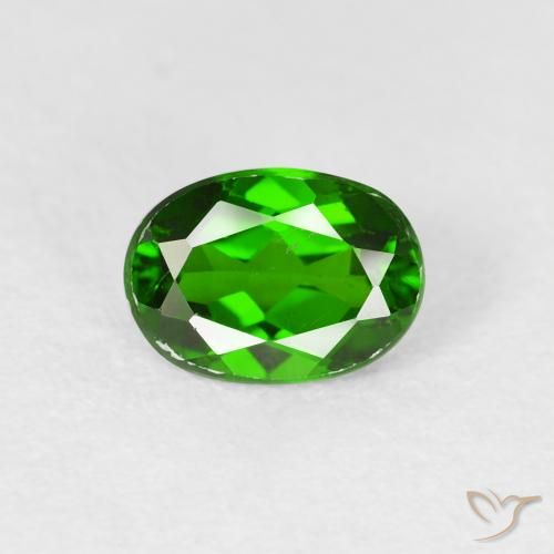 1.02ct طبيعي أخضر غامق ديوبسيد كروم, بيضوي, VS-SI
