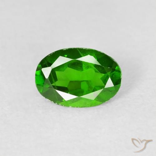 0.71ct طبيعي أخضر حيوي ديوبسيد كروم, بيضوي, قليلا جدا