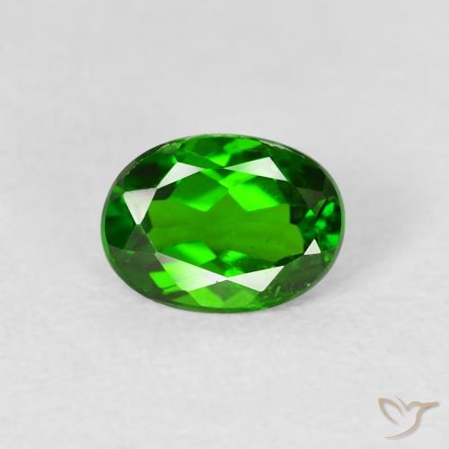 0.86ct طبيعي أخضر الغابة لامع ديوبسيد كروم, بيضوي, قليلا جدا