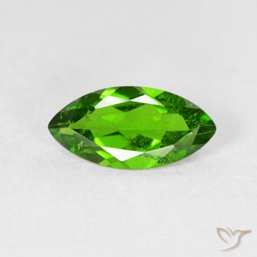 1.07ct طبيعي Medium Dark-Green كروم ديوبسيد, ماركيز, VS-SI, Photo A