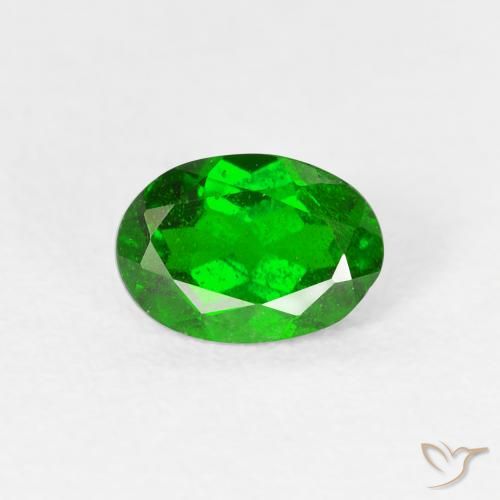 0.97ct طبيعي أخضر كثيف كروم ديوبسيد, بيضوي, VS-SI