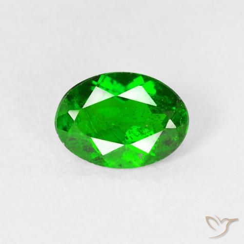 0.76ct طبيعي أخضر غامق ديوبسيد كروم, بيضوي, VS-SI