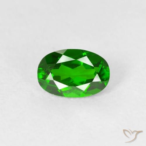 0.59ct طبيعي أخضر الغابة لامع كروم ديوبسيد, بيضوي, قليلا جدا