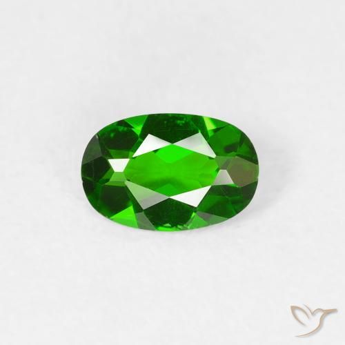 0.43ct طبيعي أخضر الغابة لامع كروم ديوبسيد, بيضوي, قليلا جدا