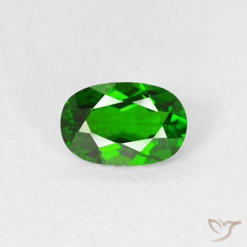 0.54ct طبيعي أخضر كثيف كروم ديوبسيد, بيضوي, قليلا جدا