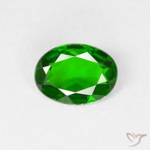 0.70ct طبيعي أخضر غامق كروم ديوبسيد, بيضوي, قليلا جدا