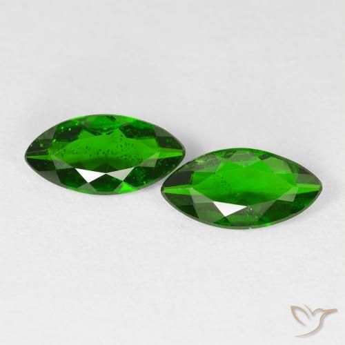 أحجار كروم ديوبسيد Medium Dark-Green طبيعية، ماركيز، VS-SI، وزنها 2.14 قيراط