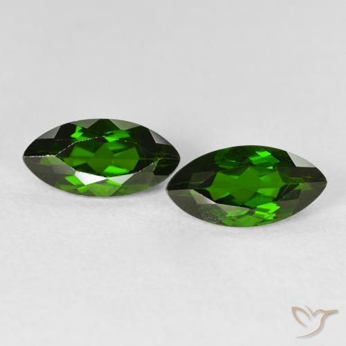 2.79ctw طبيعي Medium Dark-Green كروم ديوبسيد, ماركيز, VS-SI