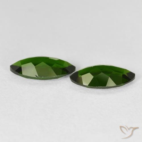 أحجار كروم ديوبسيد Medium Dark-Green طبيعية، ماركيز، VS-SI، وزنها 2.35 قيراط