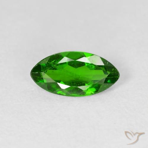 1.11ct طبيعي Medium Dark-Green كروم ديوبسيد, ماركيز, VS-SI