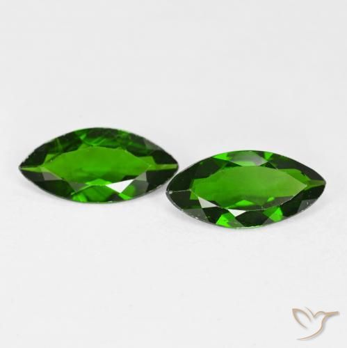 1.67ctw طبيعي Medium Dark-Green ديوبسيد كروم, ماركيز, قليلا جدا