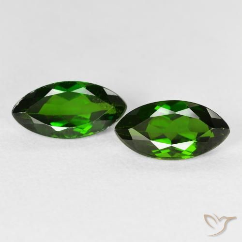 2.58ctw طبيعي Medium Dark-Green ديوبسيد كروم, ماركيز, قليلا جدا