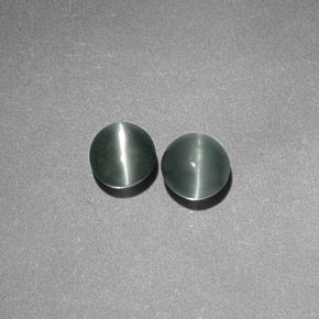 Chrysoberyl Cat's Eye طبيعي بلون أخضر، وزن ‎‎ قيراط، شكل دائري، مقاس ‎3.71‎ مم