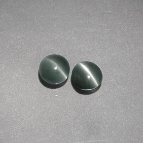 Chrysoberyl Cat's Eye طبيعي بلون أخضر، وزن ‎‎ قيراط، شكل دائري، مقاس ‎3.71‎ مم