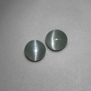 Chrysoberyl Cat's Eye طبيعي بلون أخضر، وزن ‎‎ قيراط، شكل شفاف، مقاس ‎4.07‎ مم